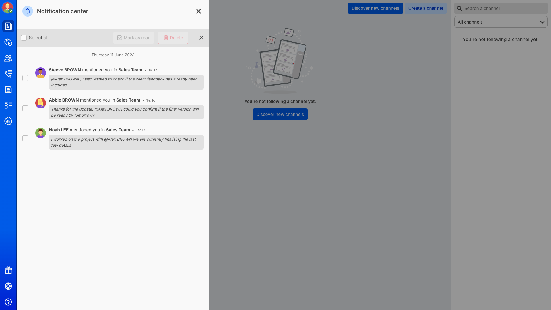 This feature allows users to bulk delete mention notifications from the Notification Center, either by removing all mentions or only the ones already marked as read, making notification cleanup faster and easier.