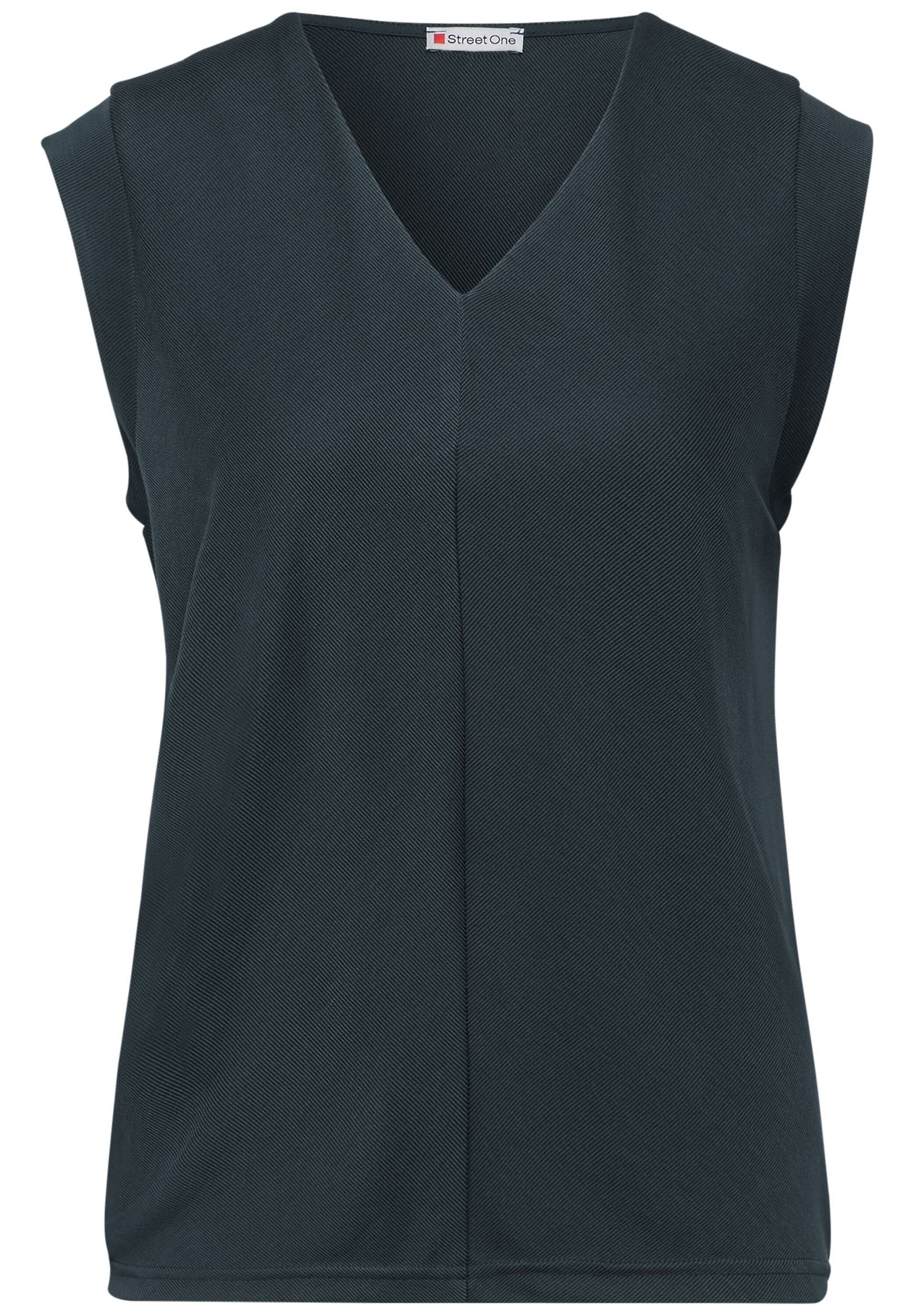 silk look structure v-neck shi