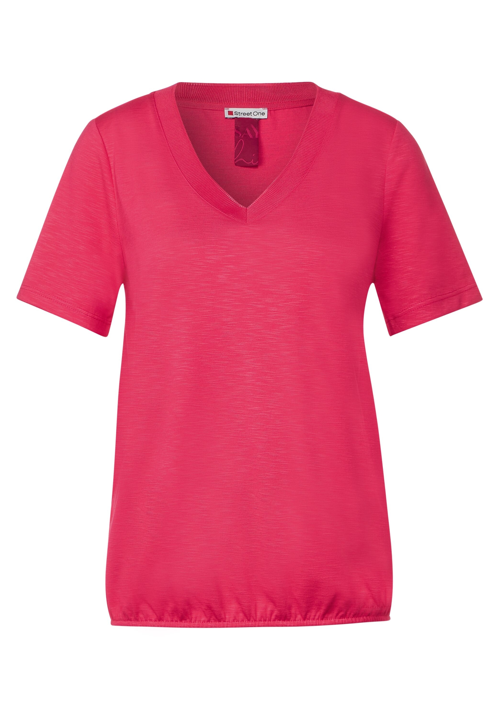 shirt w.rib collar | 34 | coral blossom | A320349-15190-34