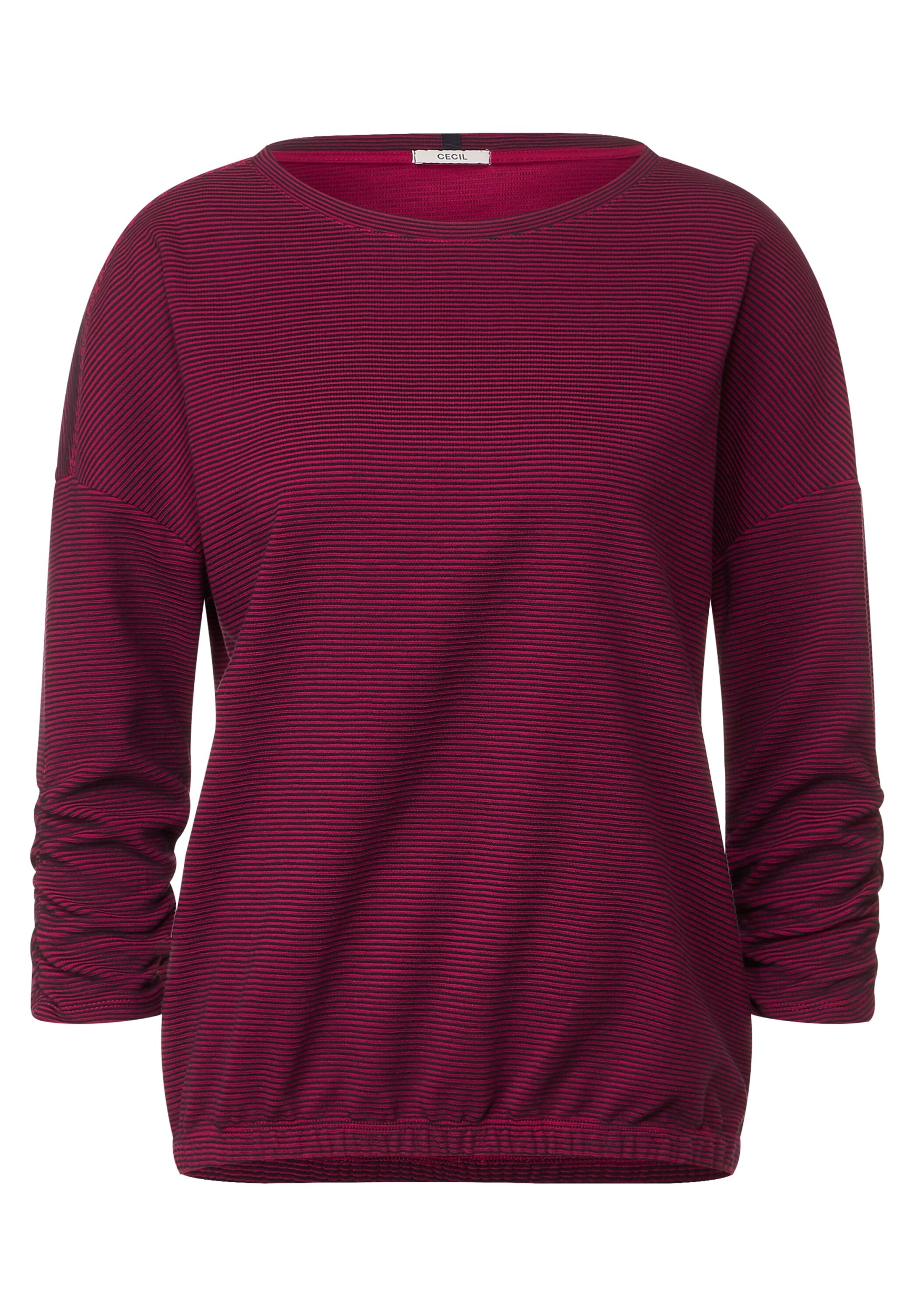 TOS Striped Ottoman T-shirt | XS | cool pink | B320341-25095-XS