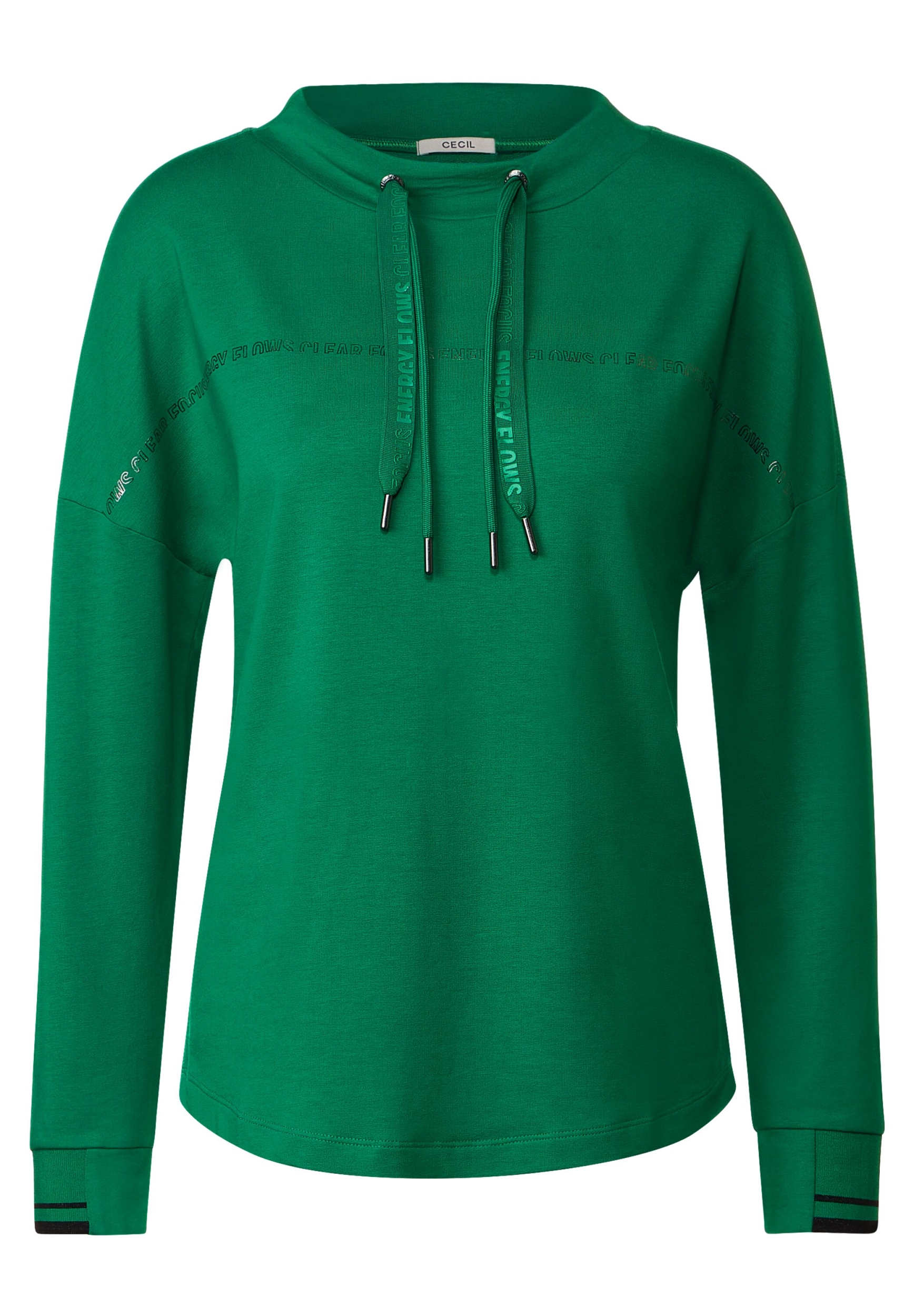 B320657-15069-L | Wording Langarmshirt | Deco | Shirt L easy green
