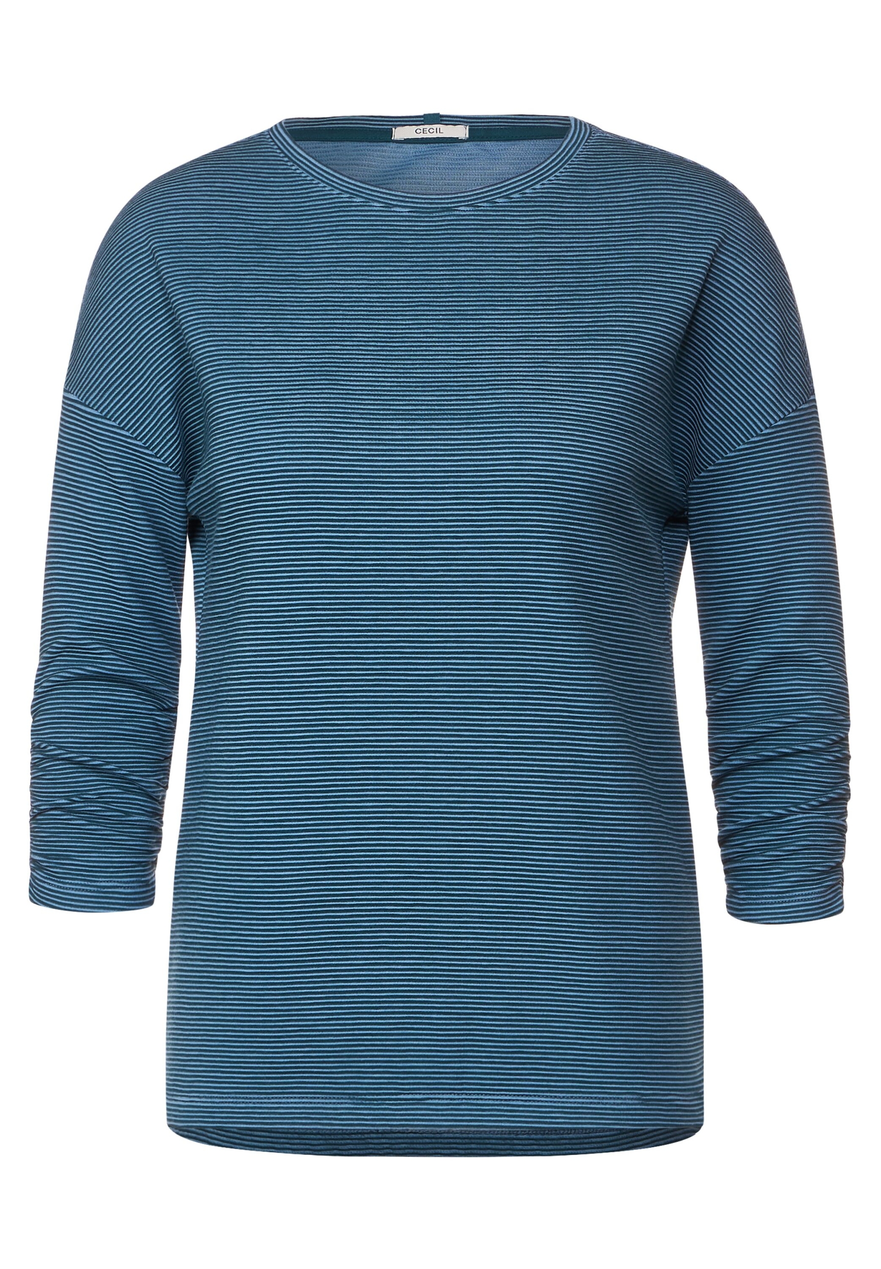linen | v-neck shirt splash blue A319585-14510-40 | LTD 40 | look QR