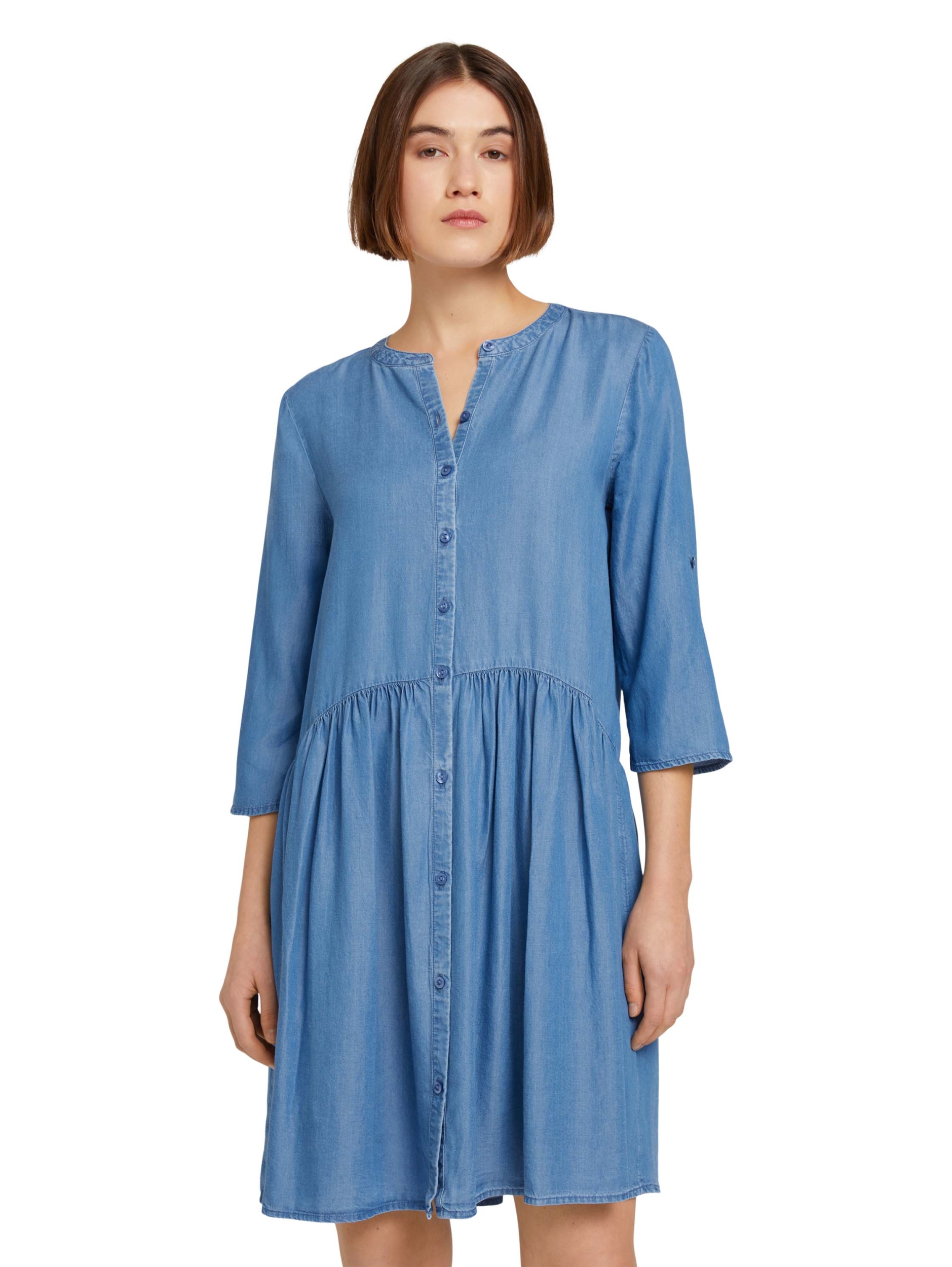 tencel dress with placket