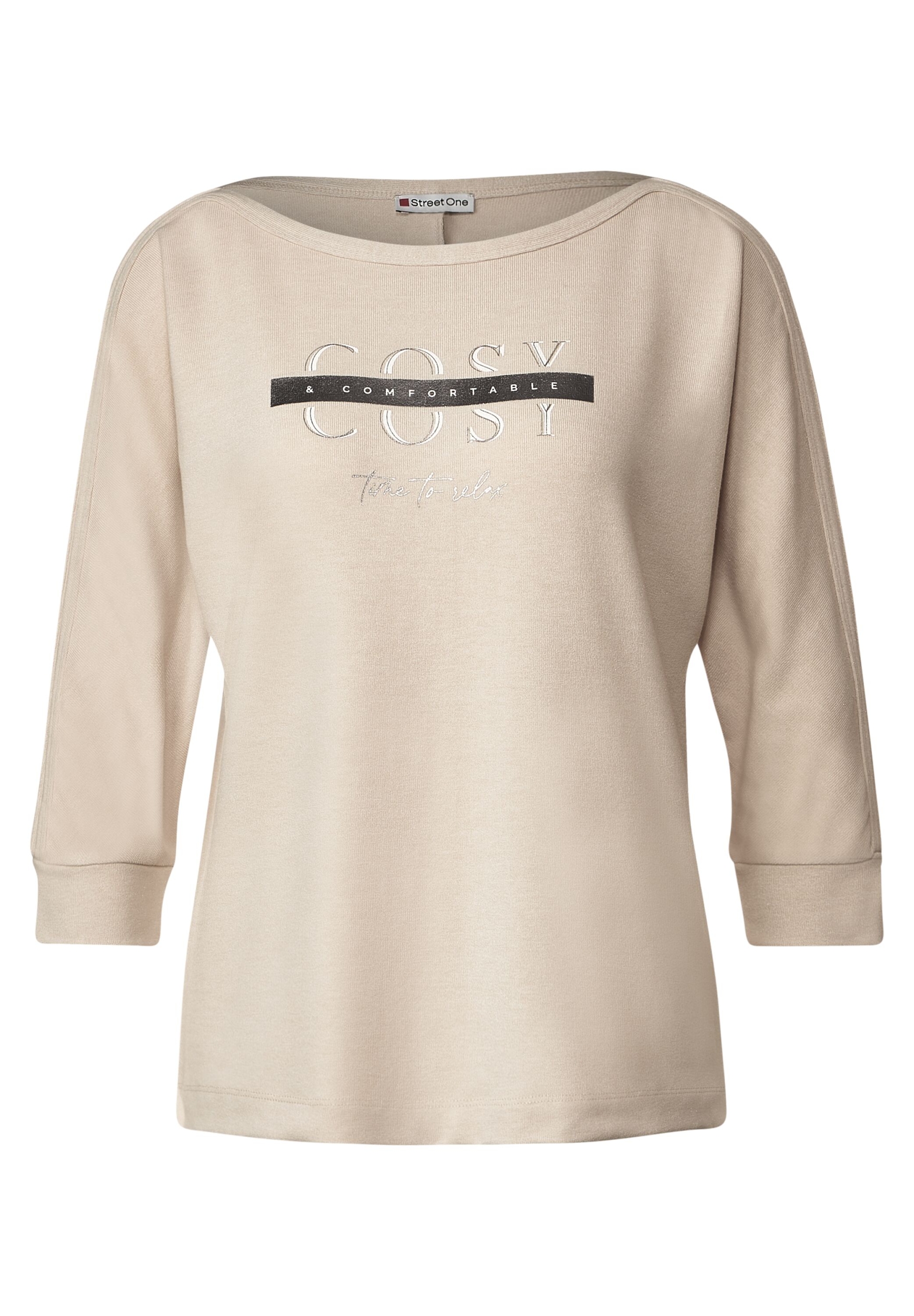batwing shirt w.partprint | 40 | spring sand melange | A320591-35379-40