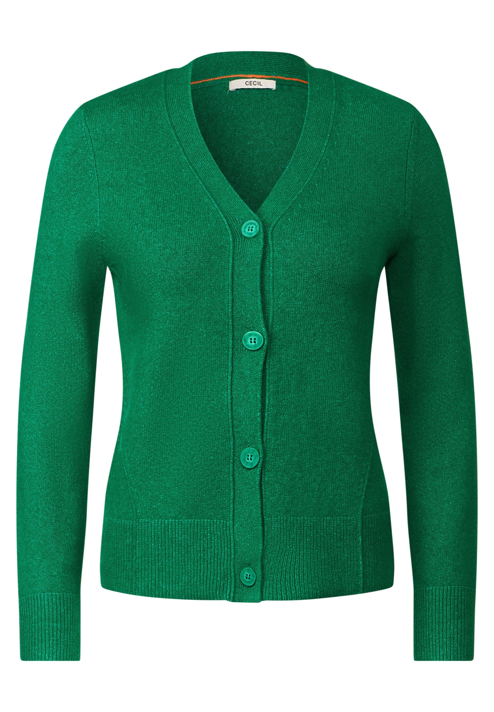 Strickjacke Cosy Buttoned Cardigan | XL | bright green melange |  B253630-15279-XL | Cardigans
