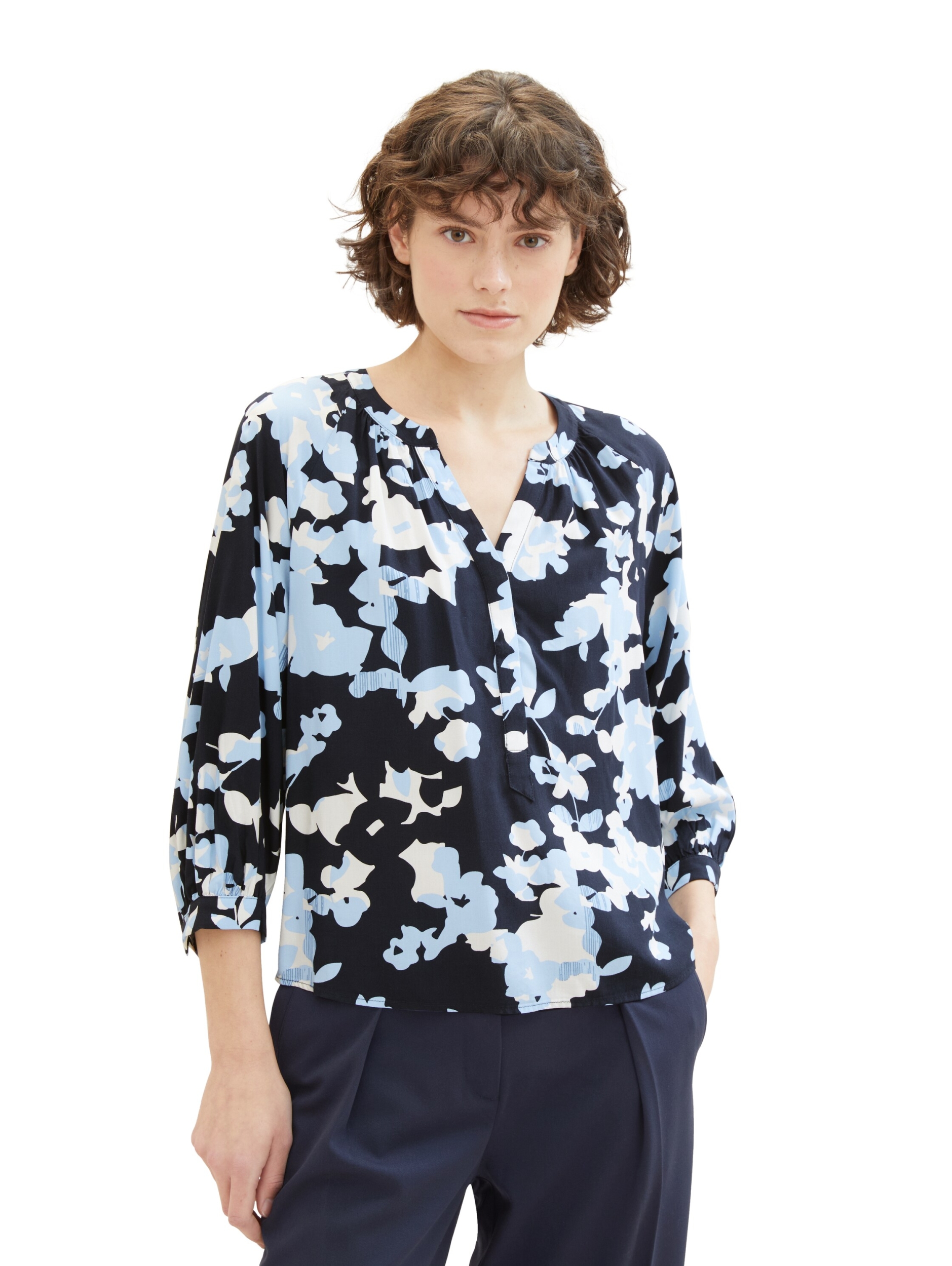 feminine print blouse
