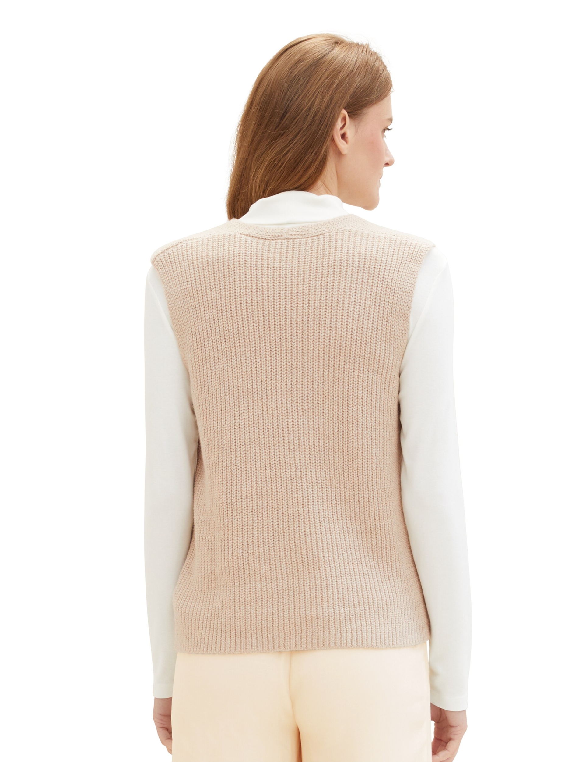 Knit half cardigan vest