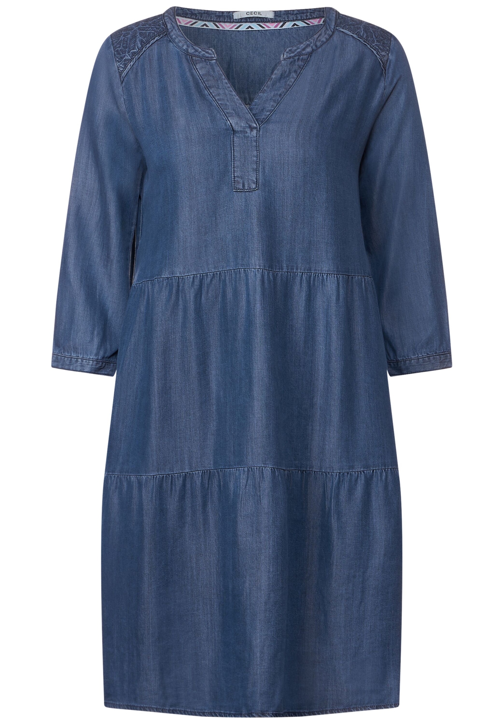 | blue | Embroidery XS B143680-10281-XS | Lyocell mid Dress wash