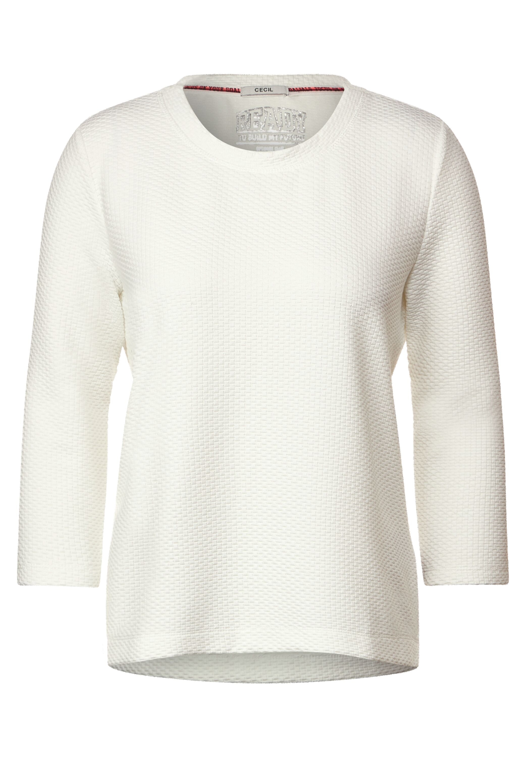 3/4-Arm Shirt Cropped structured | L | vanilla white | B320469-13474-L