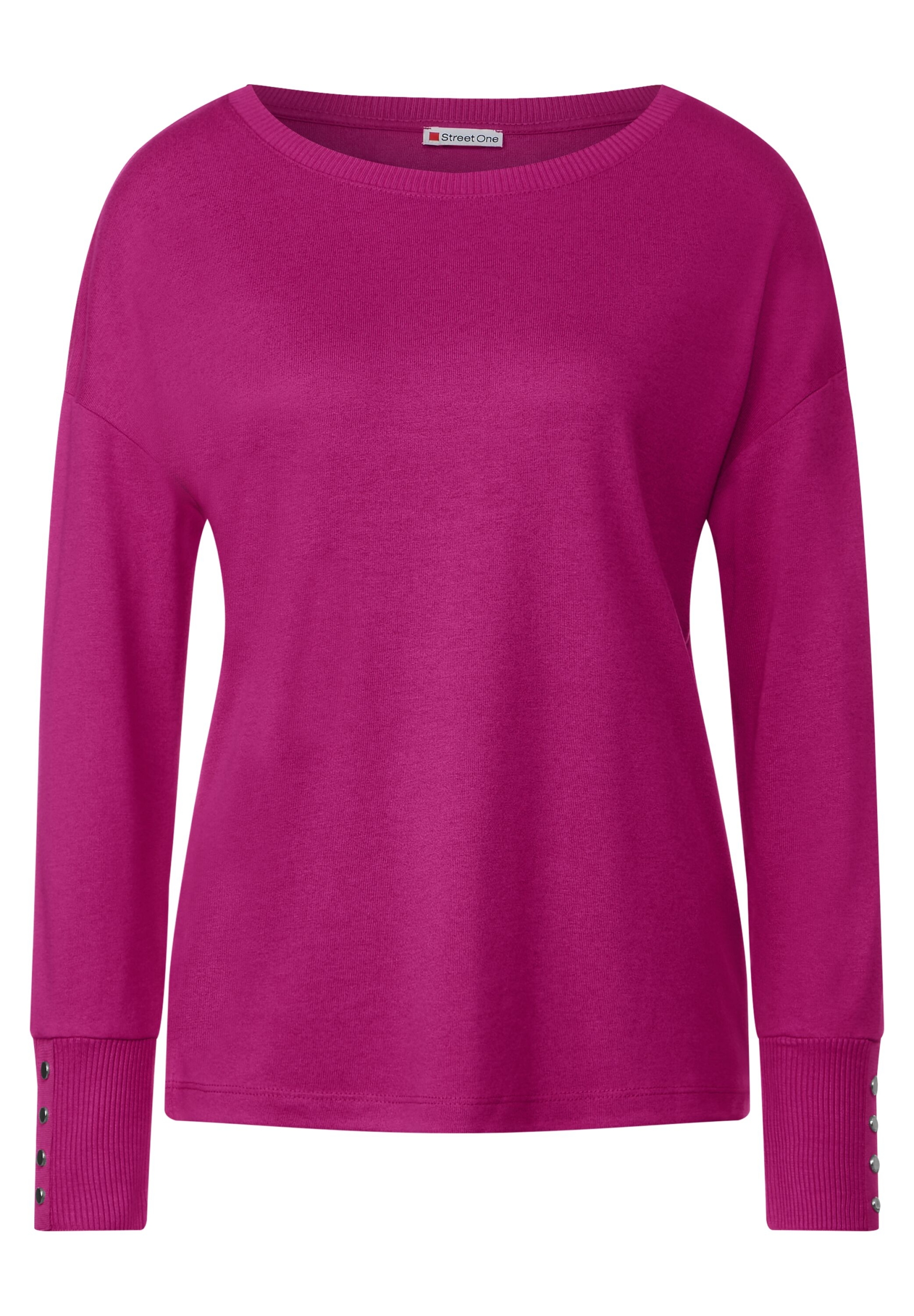 LTD QR rib neck u-boat shirt | 38 | bright cozy pink | A320801-15463-38
