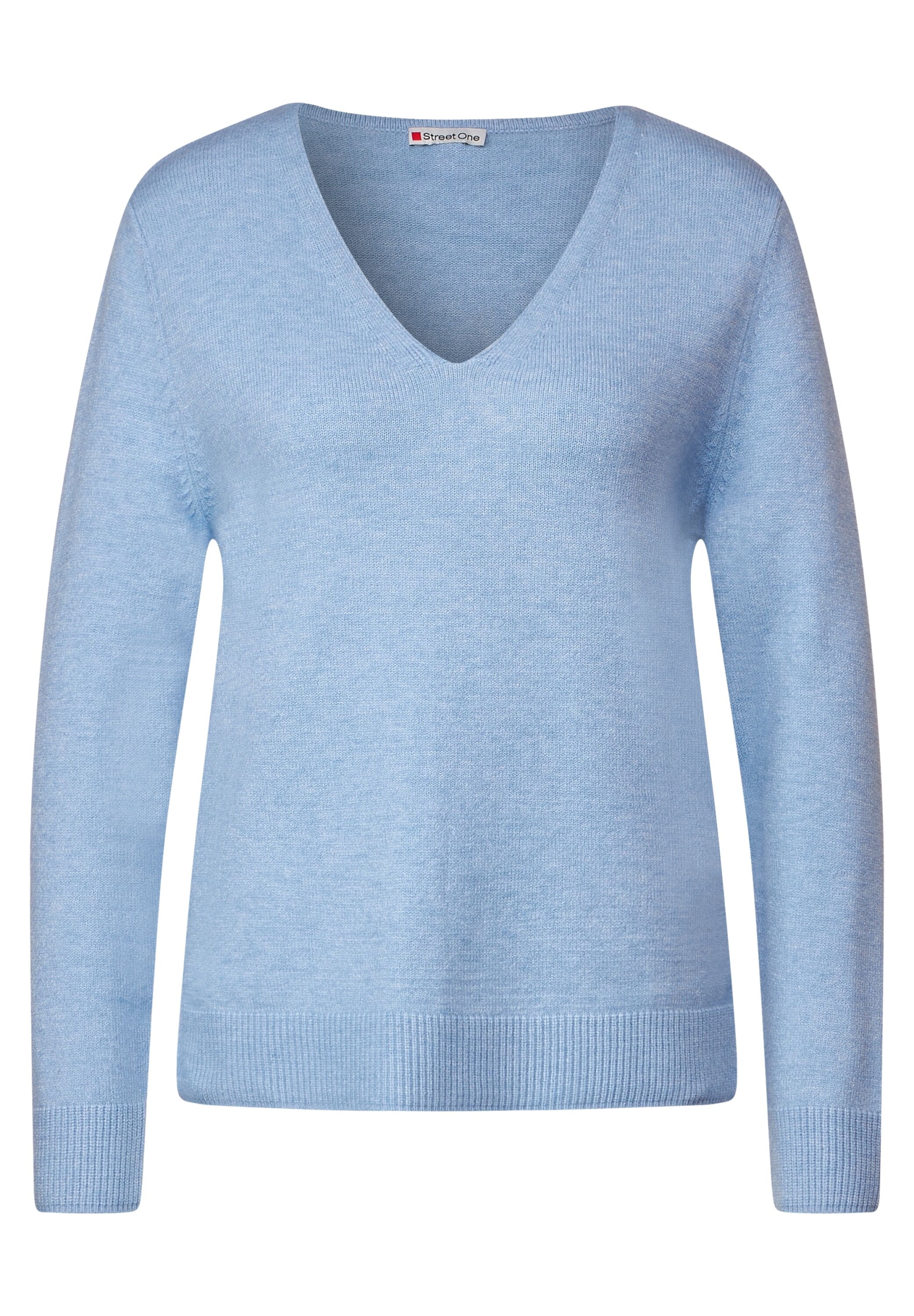 LTD v-neck | A302343-14962-40 | blue melange 40 | feather QR sweater