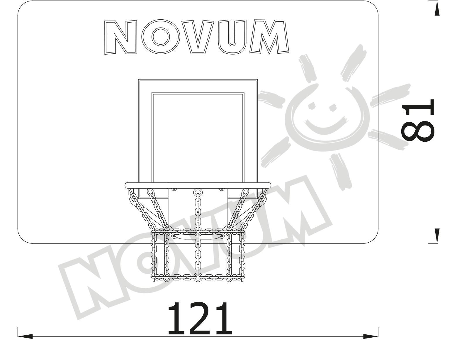 Tafel mit Basketballkorb eckig