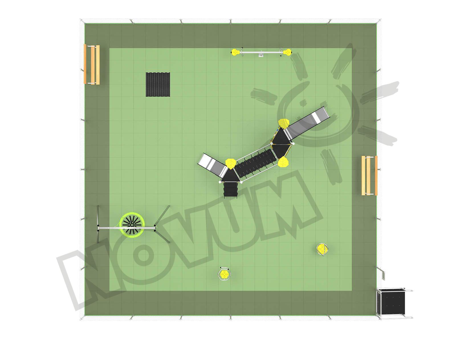 5707 Modularer Spielplatz 12 x 12 m