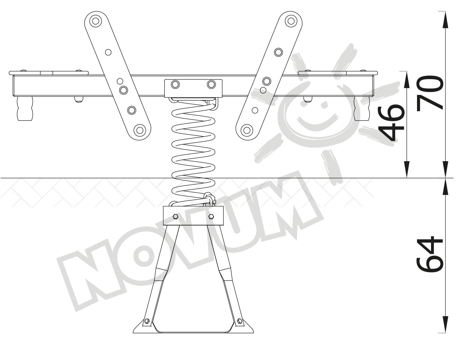 Quadro Simple Federwippe, Metall-Bodenanker