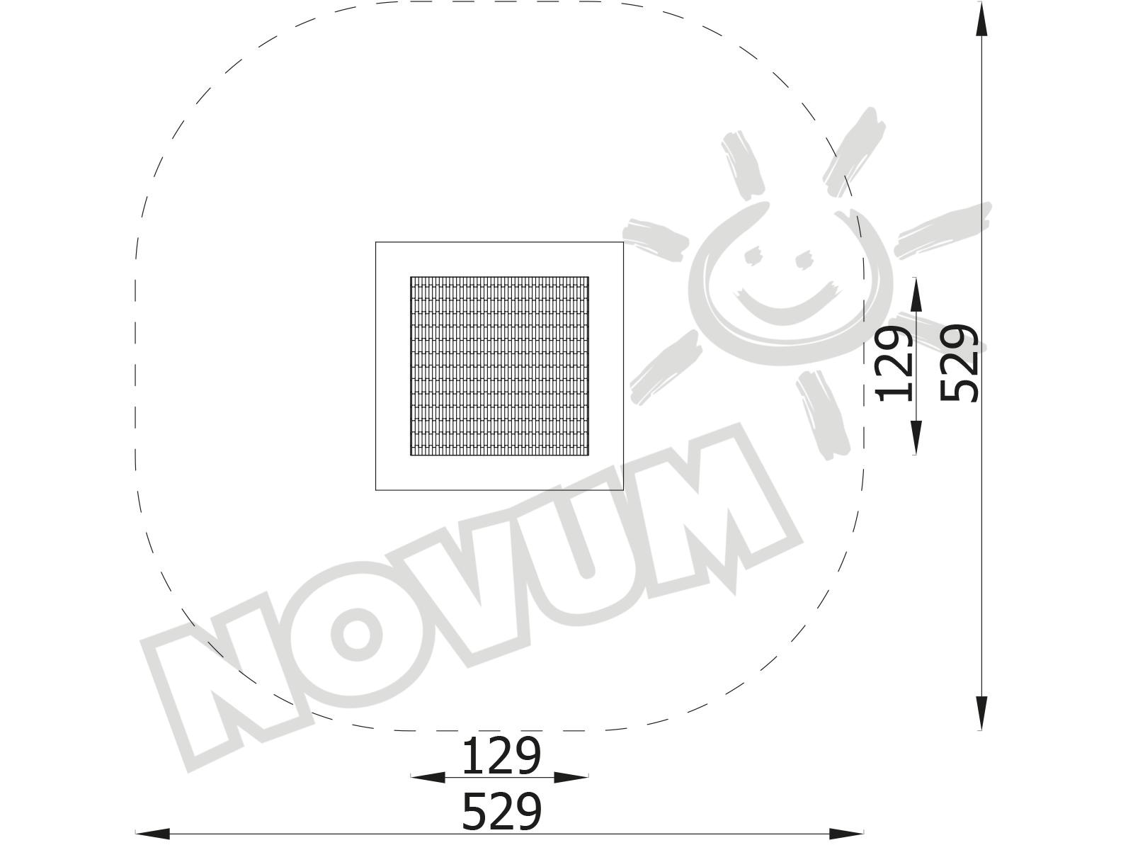 Trampolin Quadrat, mittel - Matte schwarz, Kante blau