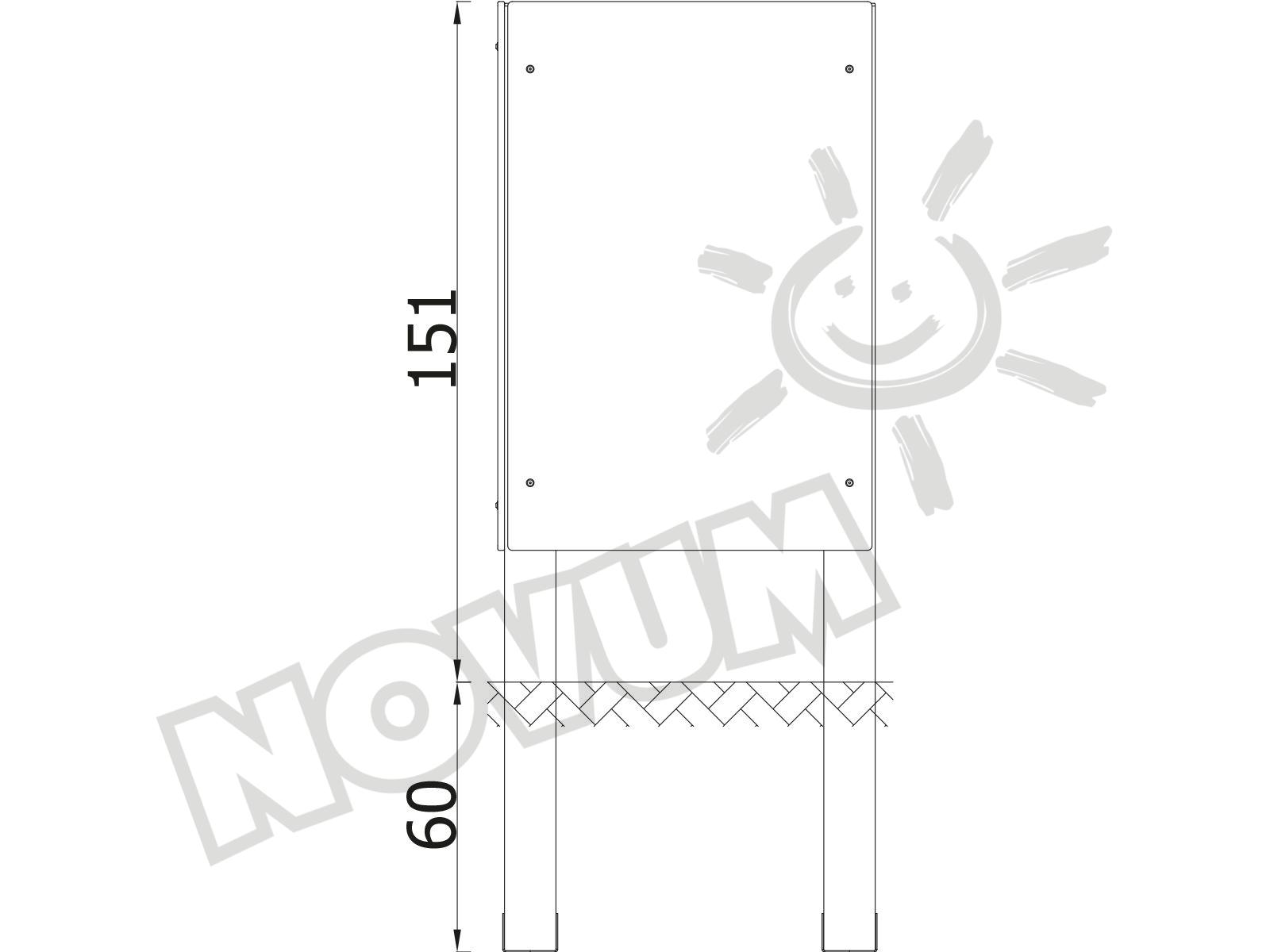 Doppelmaltafel, Metallpfosten