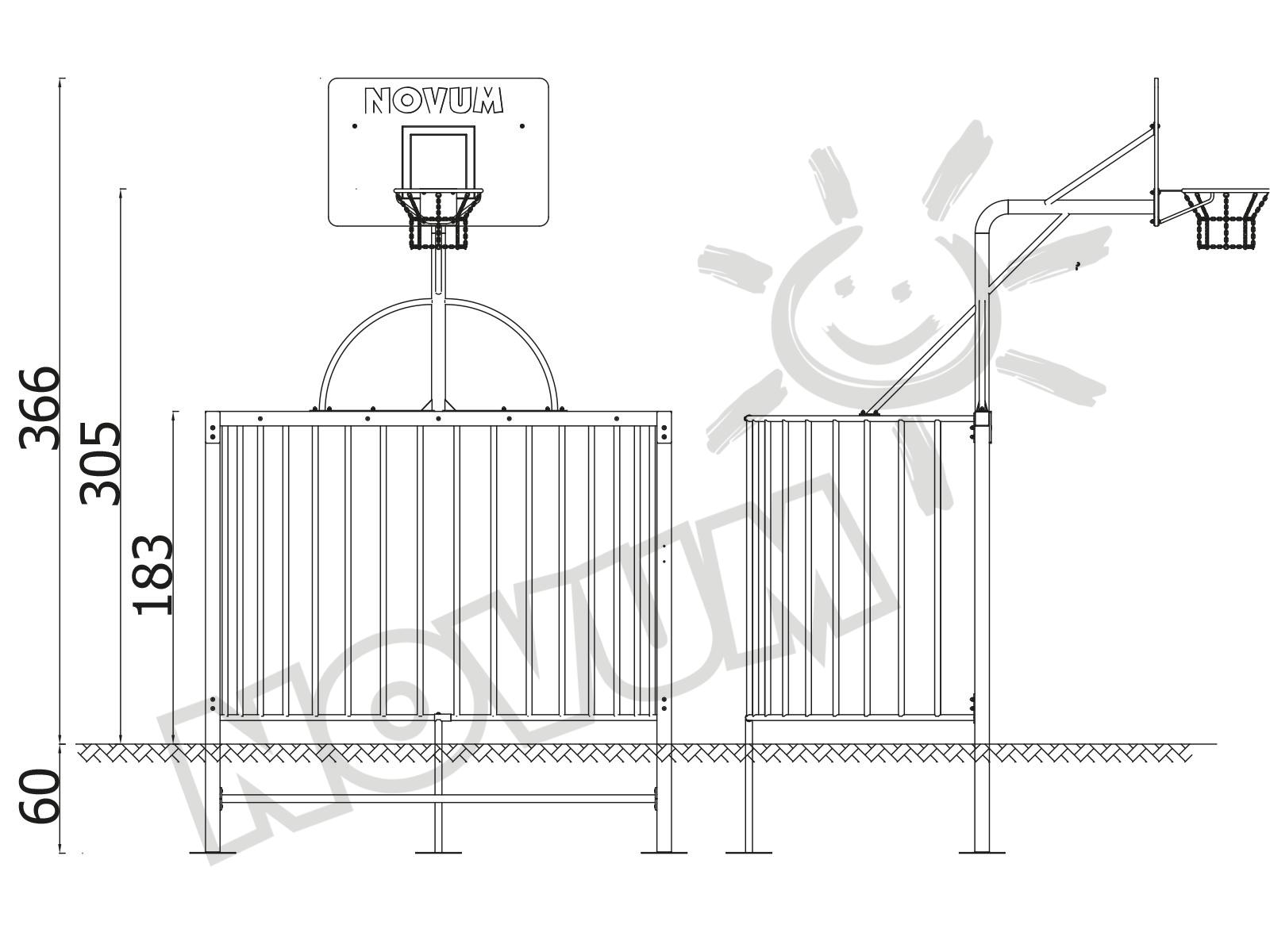 Fuß- und Basketball-Anlage, klein