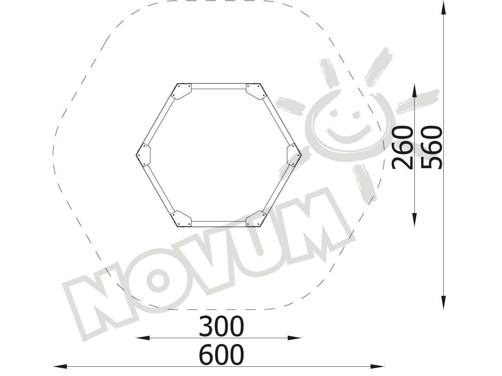 Sechseck-Sandkasten, mit Sitzen