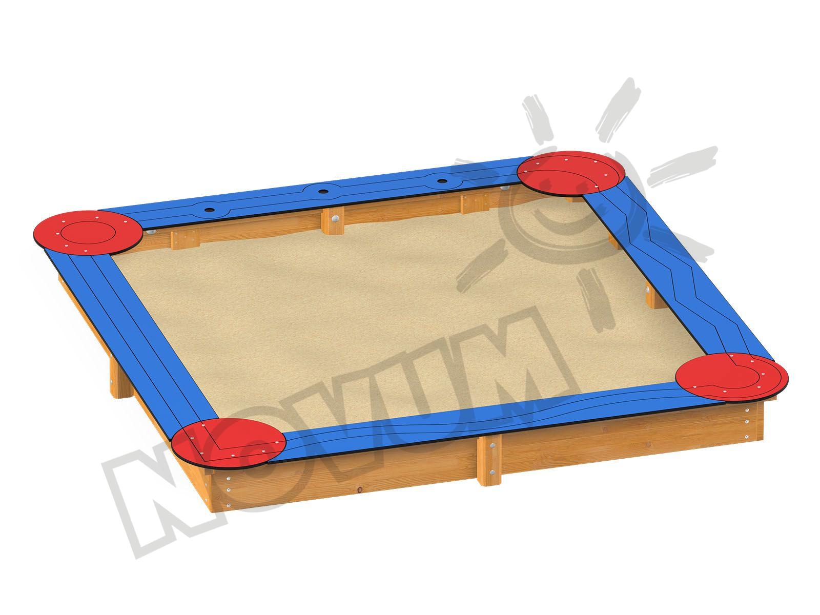 Sandkasten 3x3m, mit Sitzen