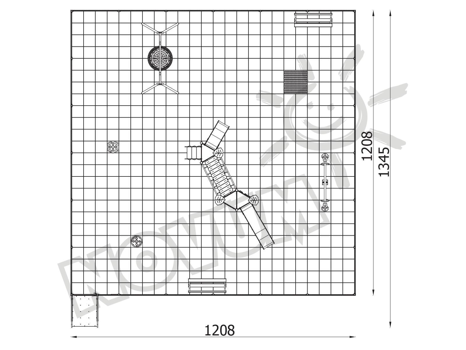 5707 Modularer Spielplatz 12 x 12 m