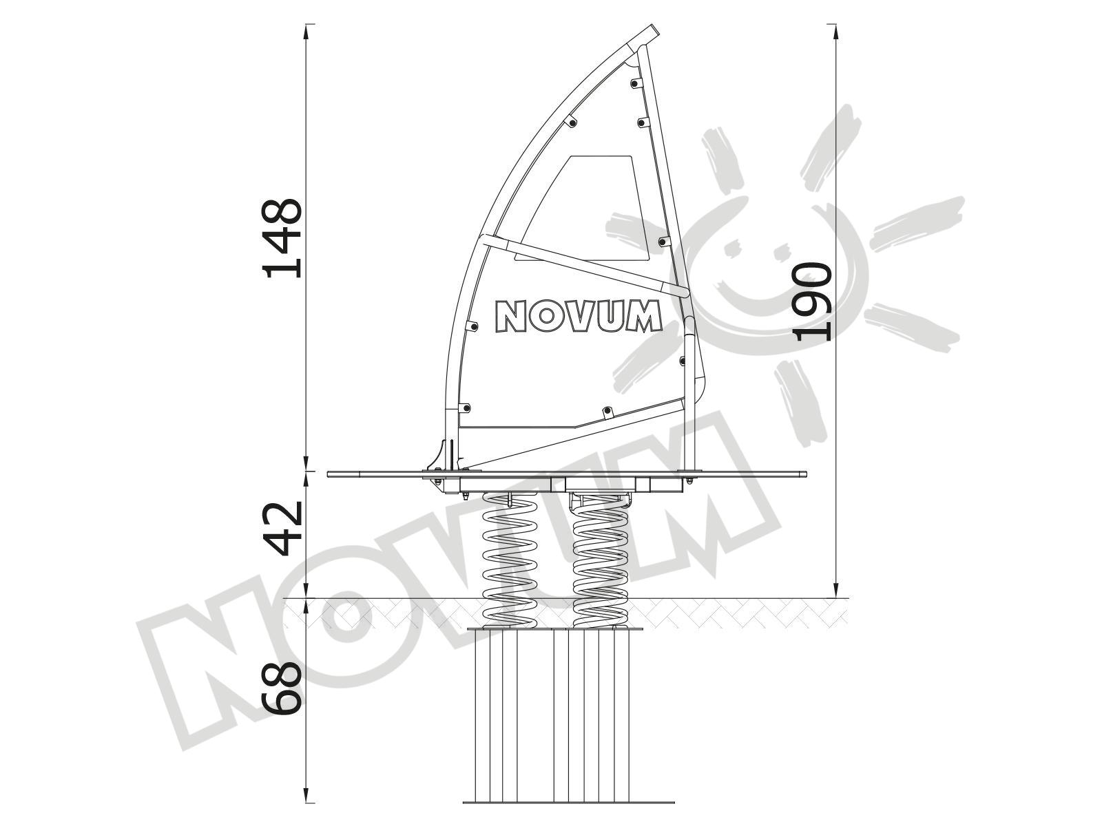 Federwippe Surfbrett, Metall-Bodenanker