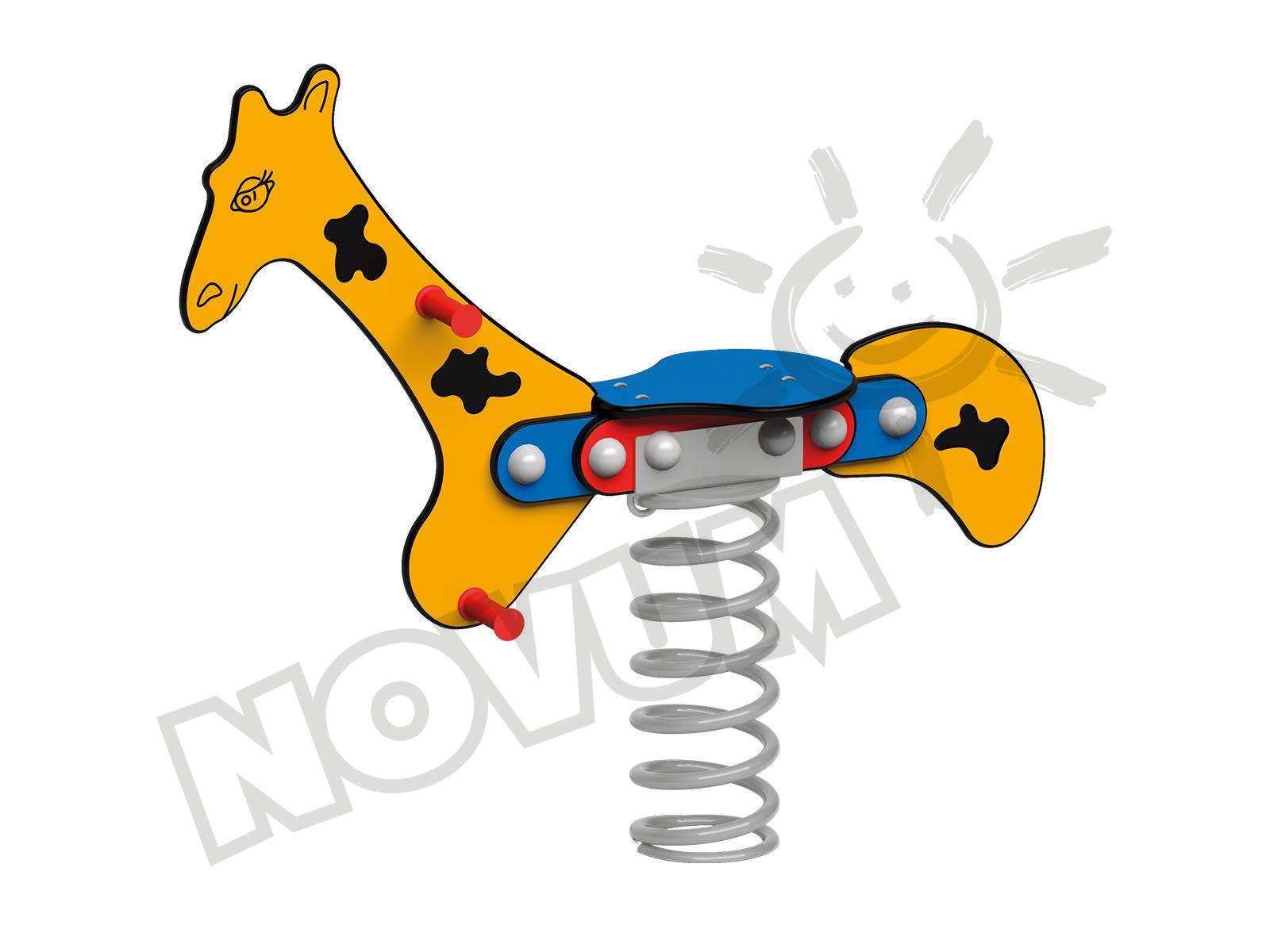 Federwippe Giraffe, Metall-Bodenanker