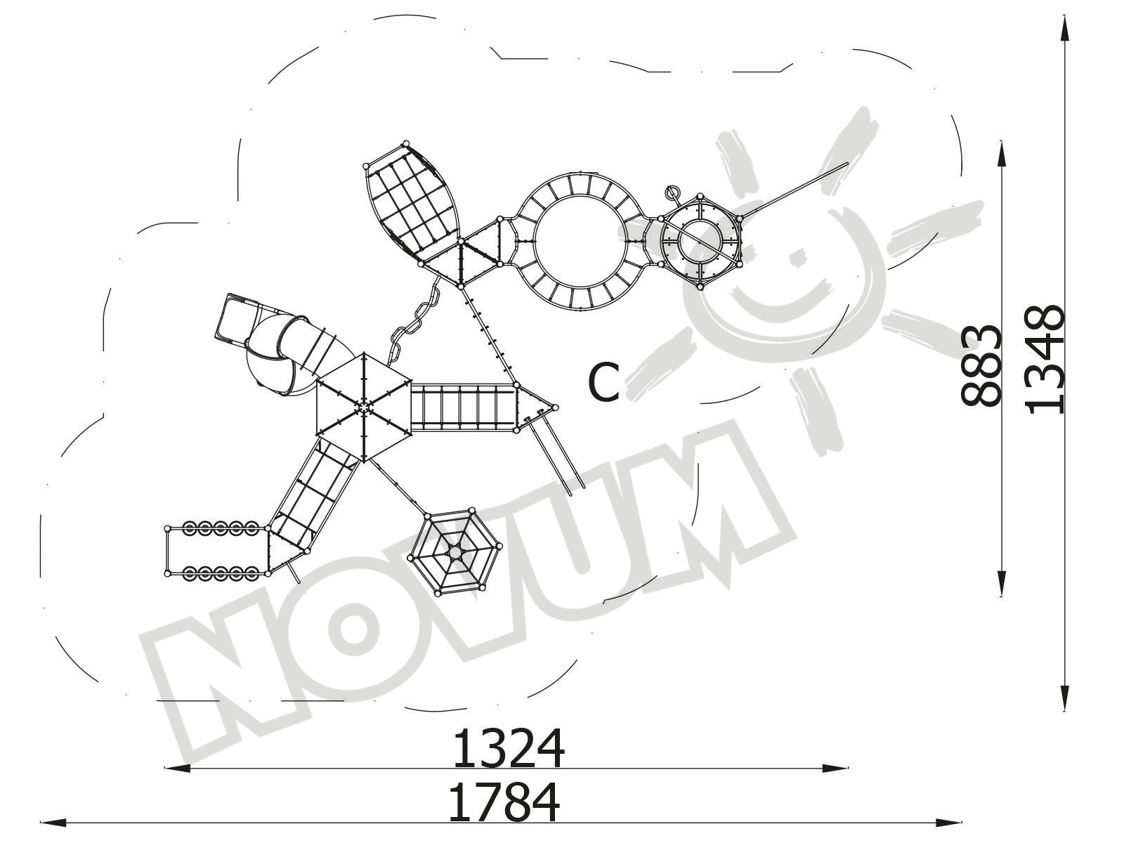 Hohe Multi-Kletteranlage 1332MP