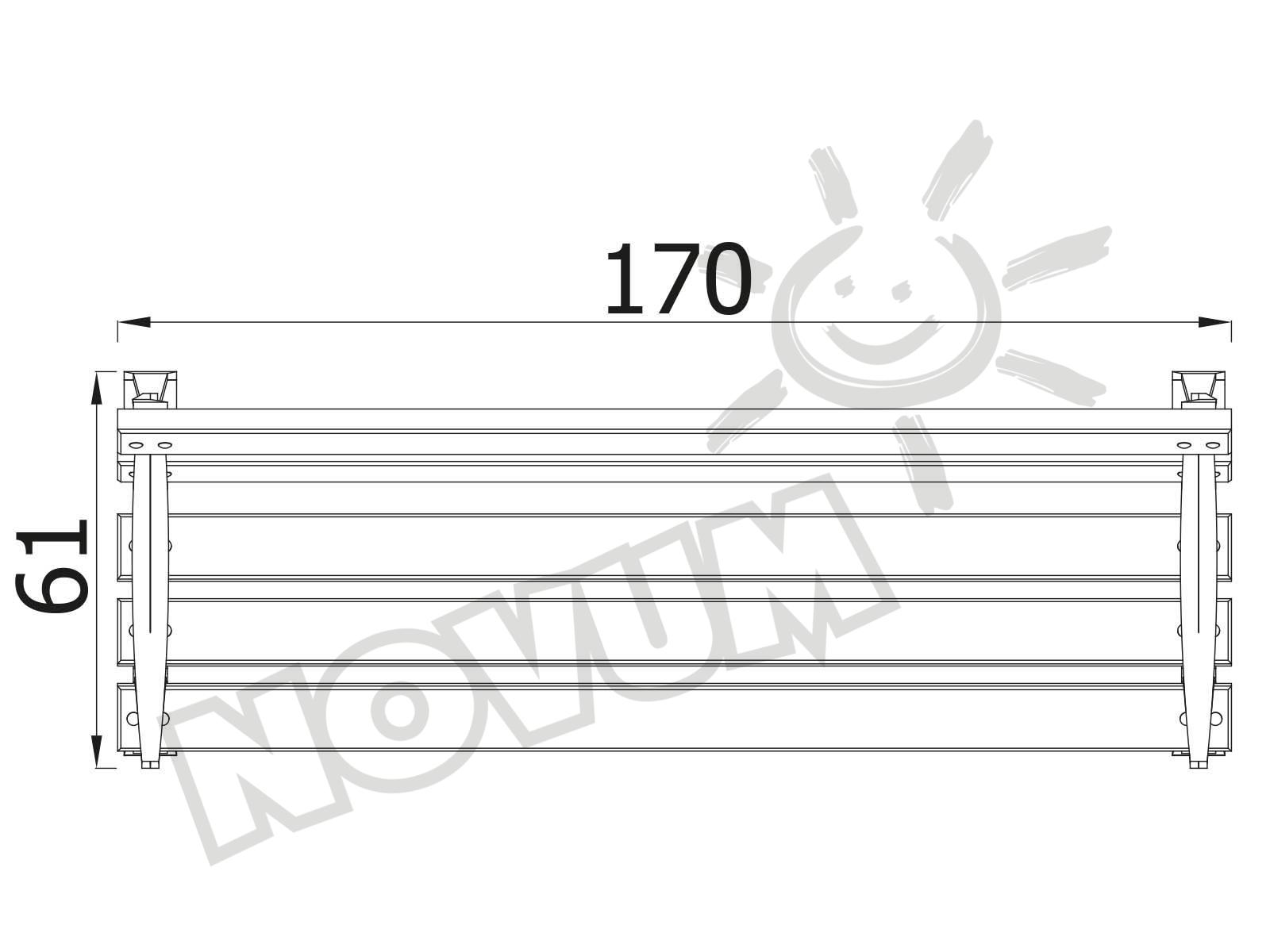 Sitzbank mit Armlehne, rustikal