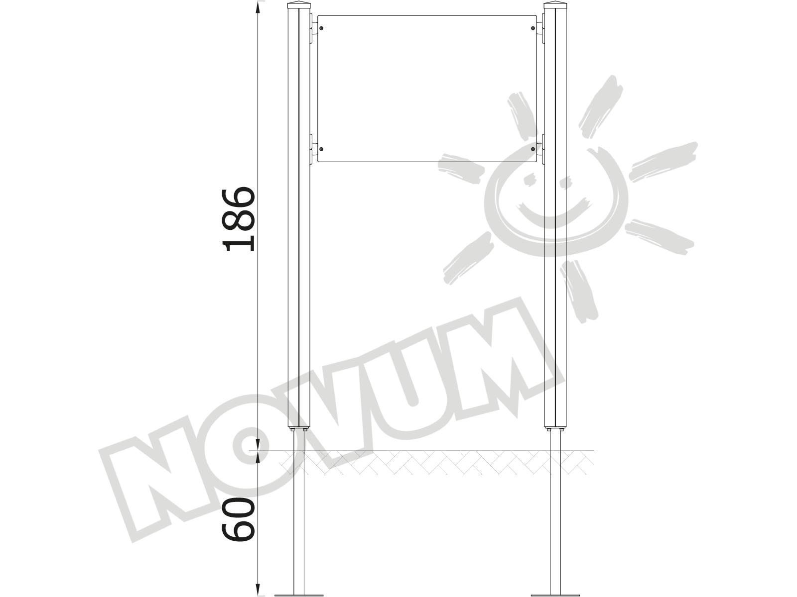 Quadro Infotafel, breit, Holzpfosten