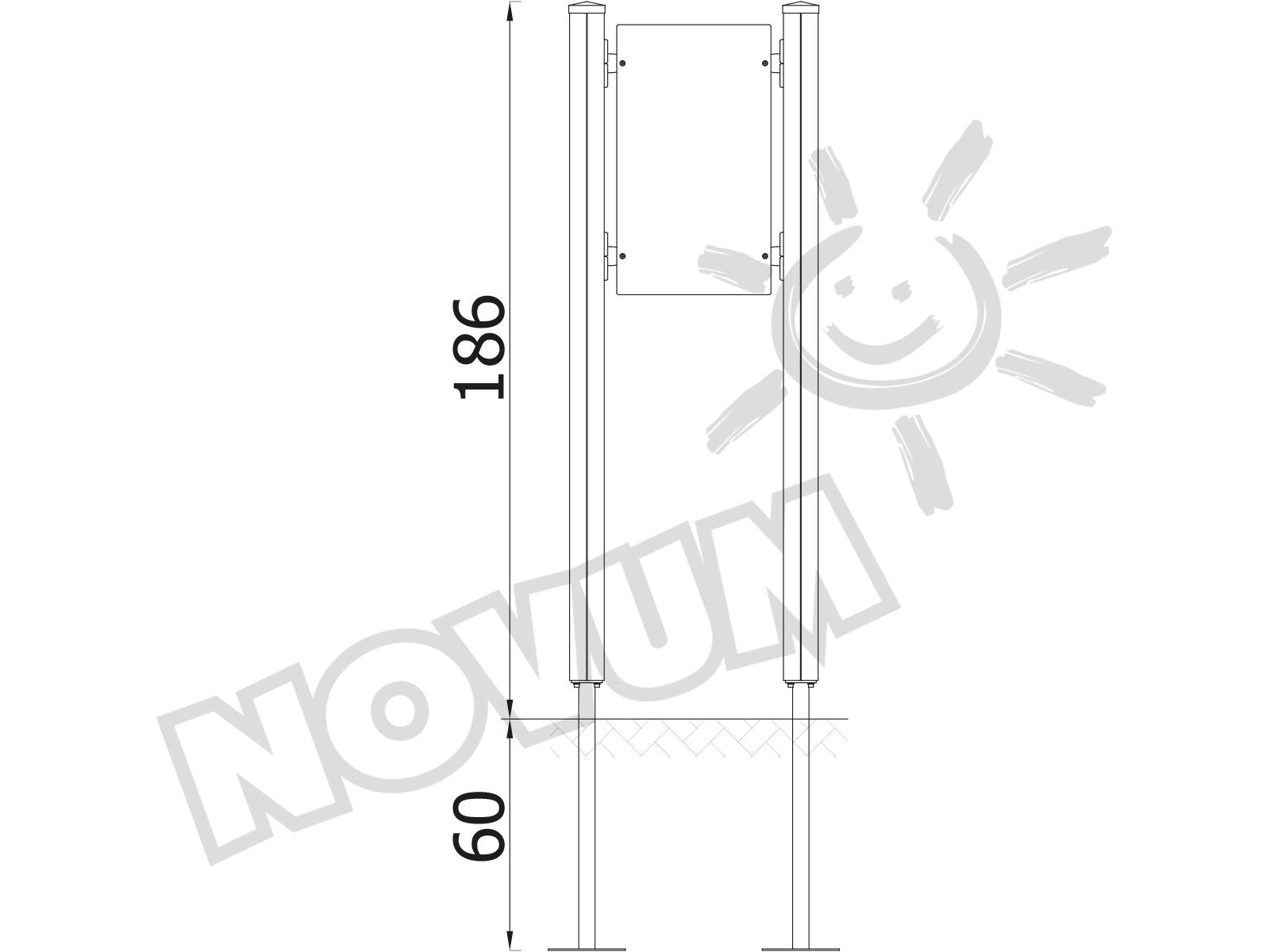 Quadro Infotafel, schmal, Holzpfosten