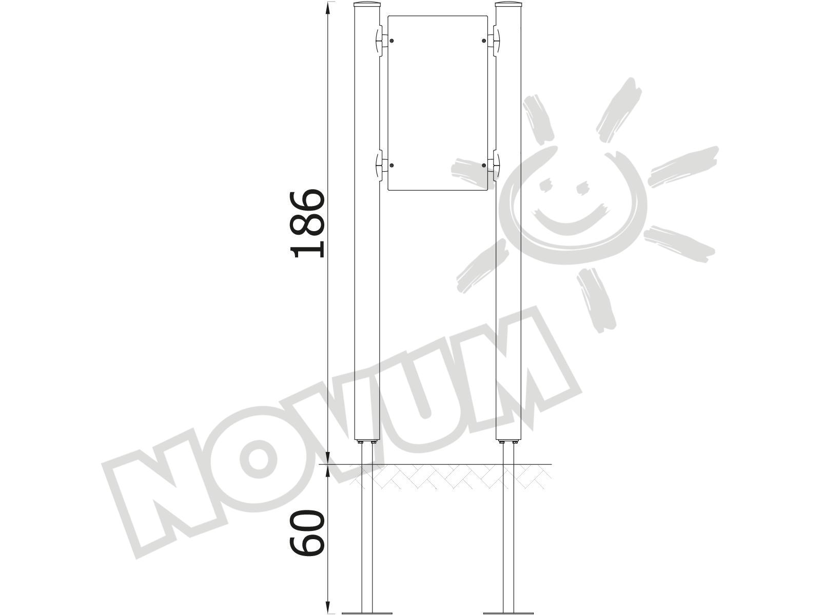 Orbis Infotafel, schmal, Holzpfosten