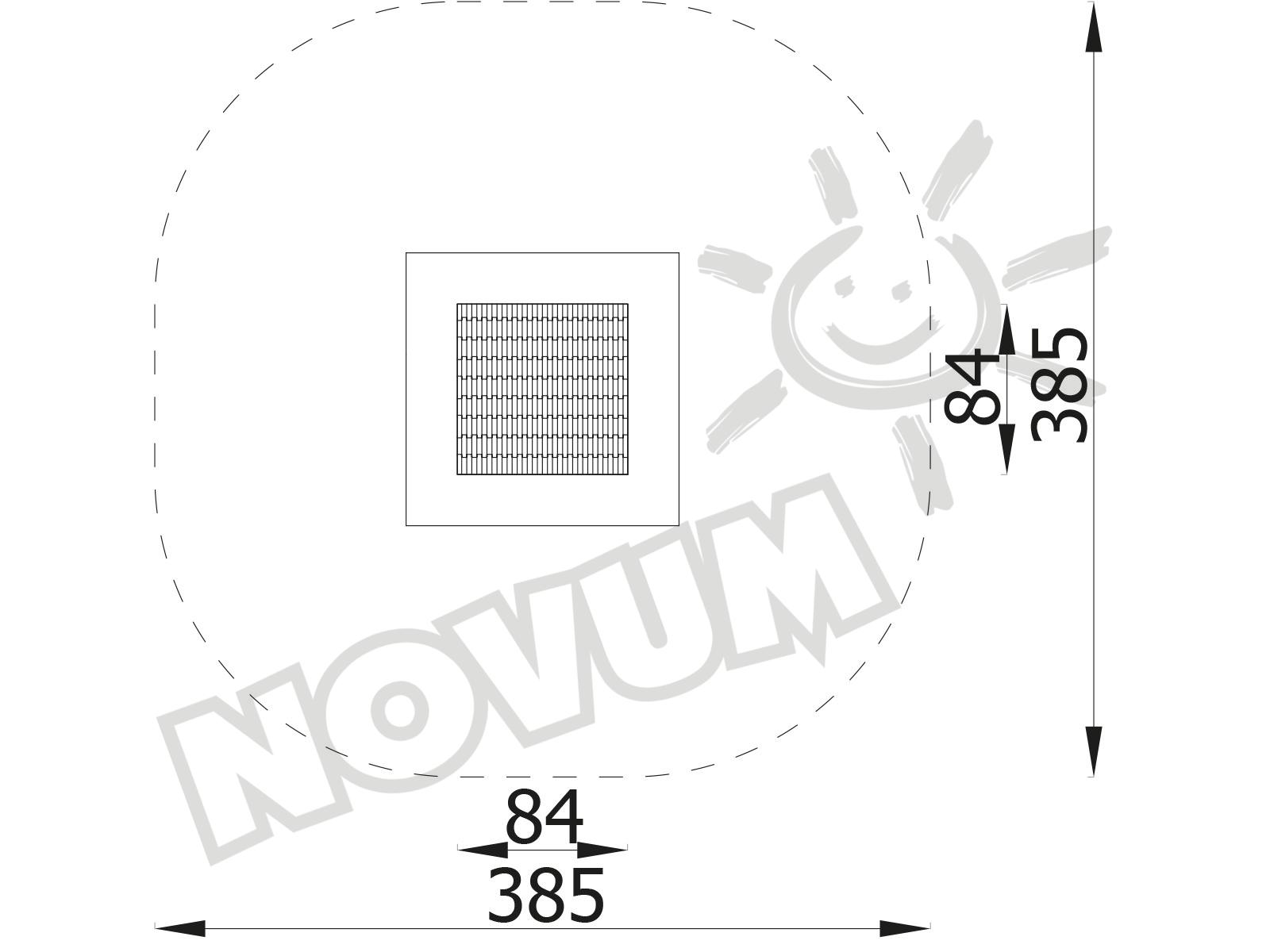 Trampolin Quadrat, mini - Matte schwarz, Kante blau