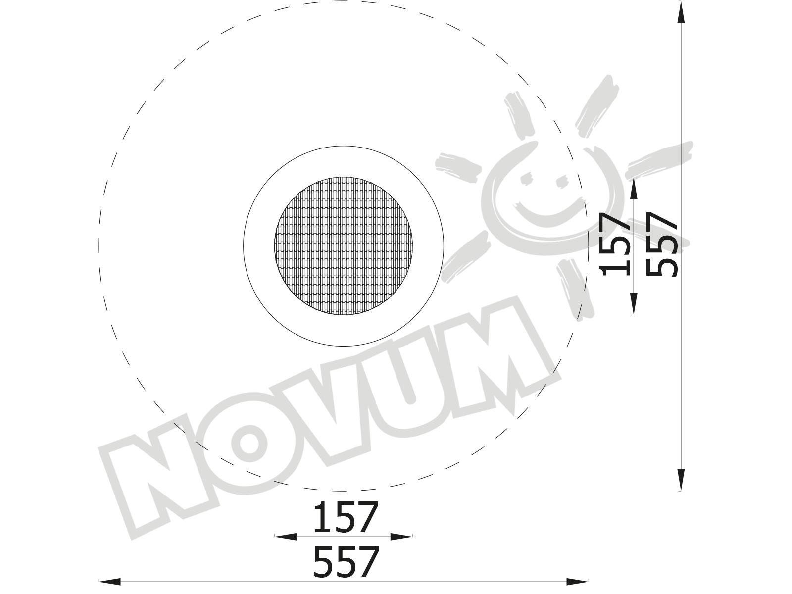 Trampolin Krater, groß - Matte schwarz, Kante blau