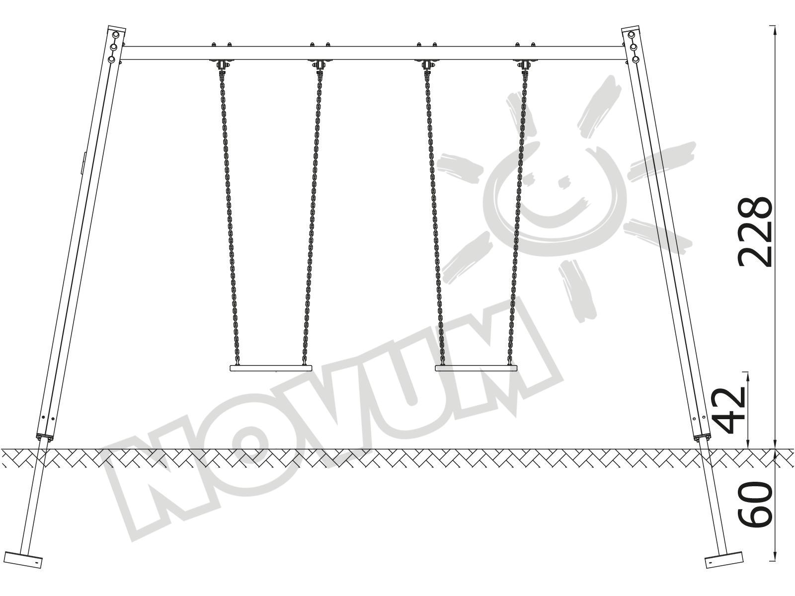 Quadro H Doppelschaukel - Gestell