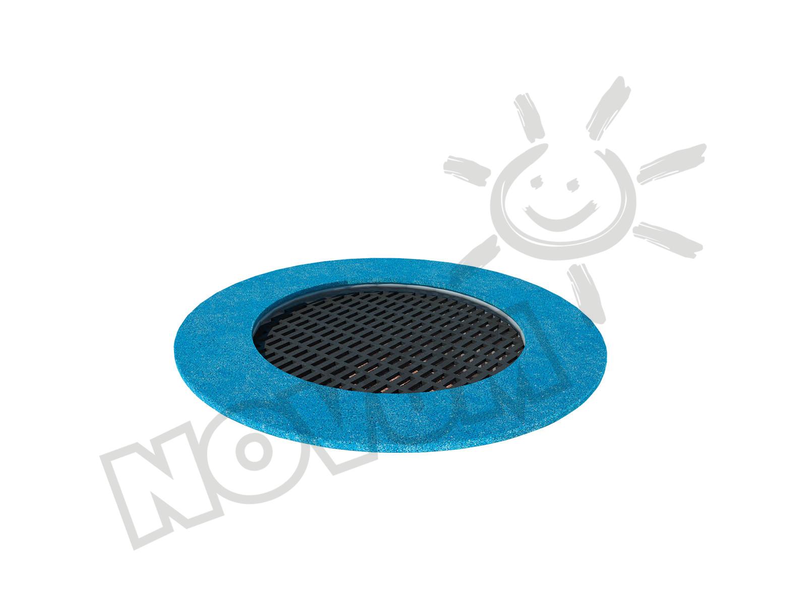 Trampolin Krater, medium - Matte schwarz, Kante blau