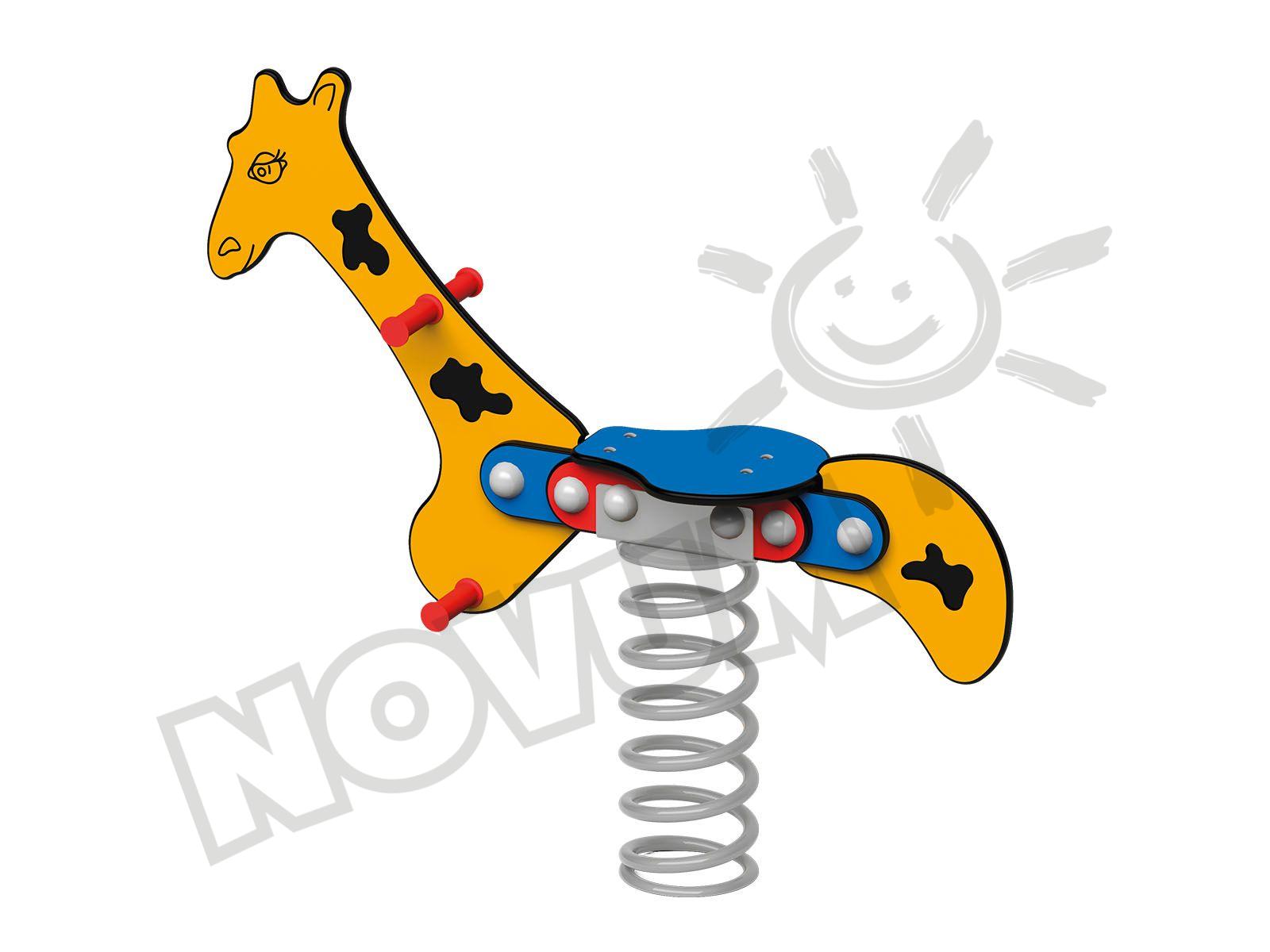 Federwippe Giraffe, Metall-Bodenanker