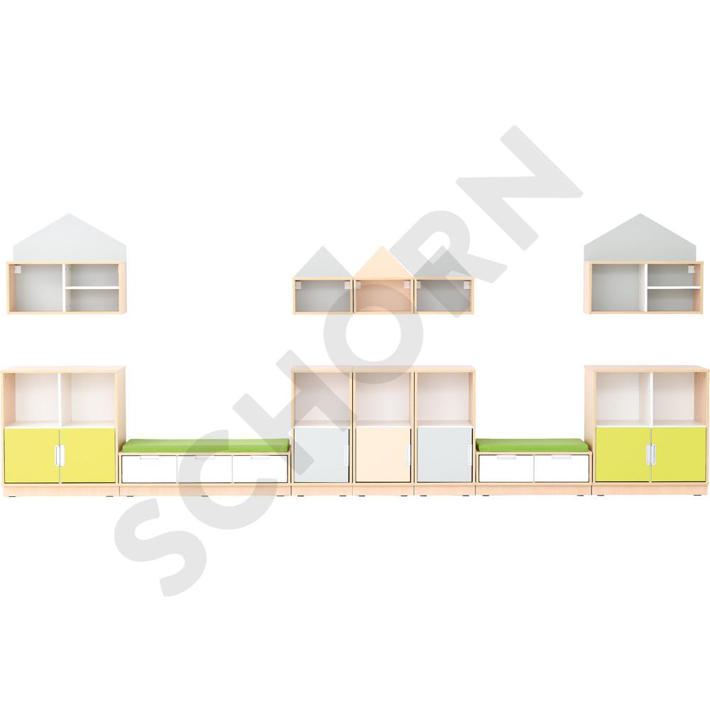 Möbelsatz Quadro Häuserzeile 176-180° - Ahorn