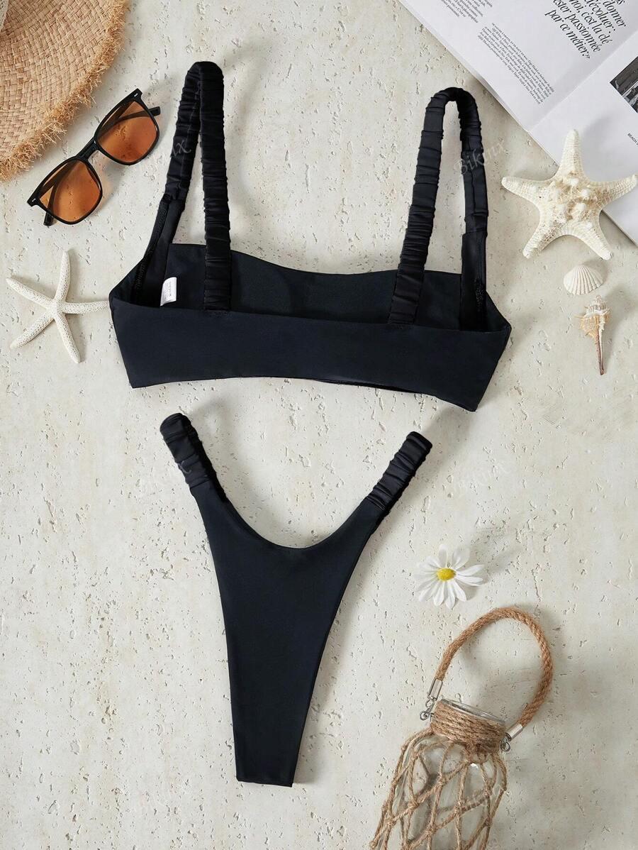 SHEIN CZARNY KOMPLET BIKINI S09__S