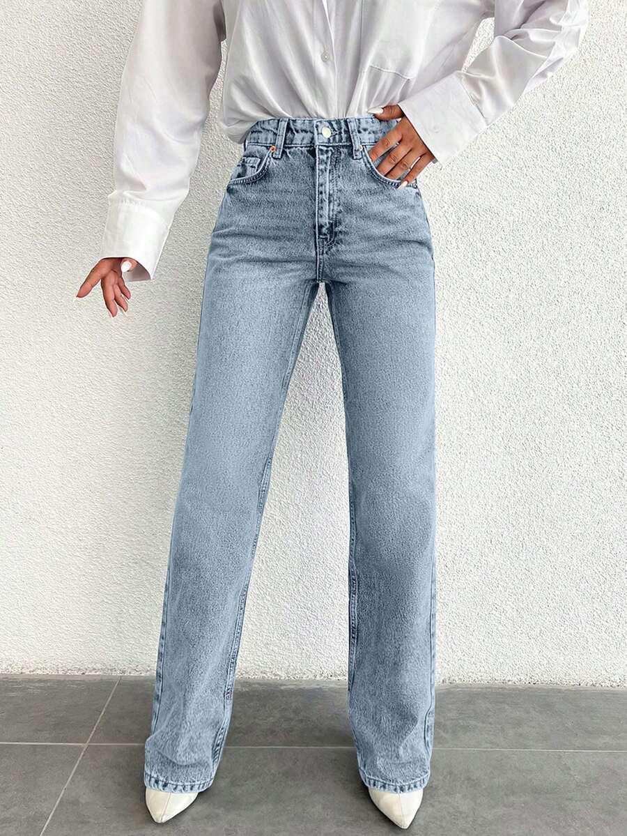 SHEIN NIEBIESKIE SPODNIE JEANS