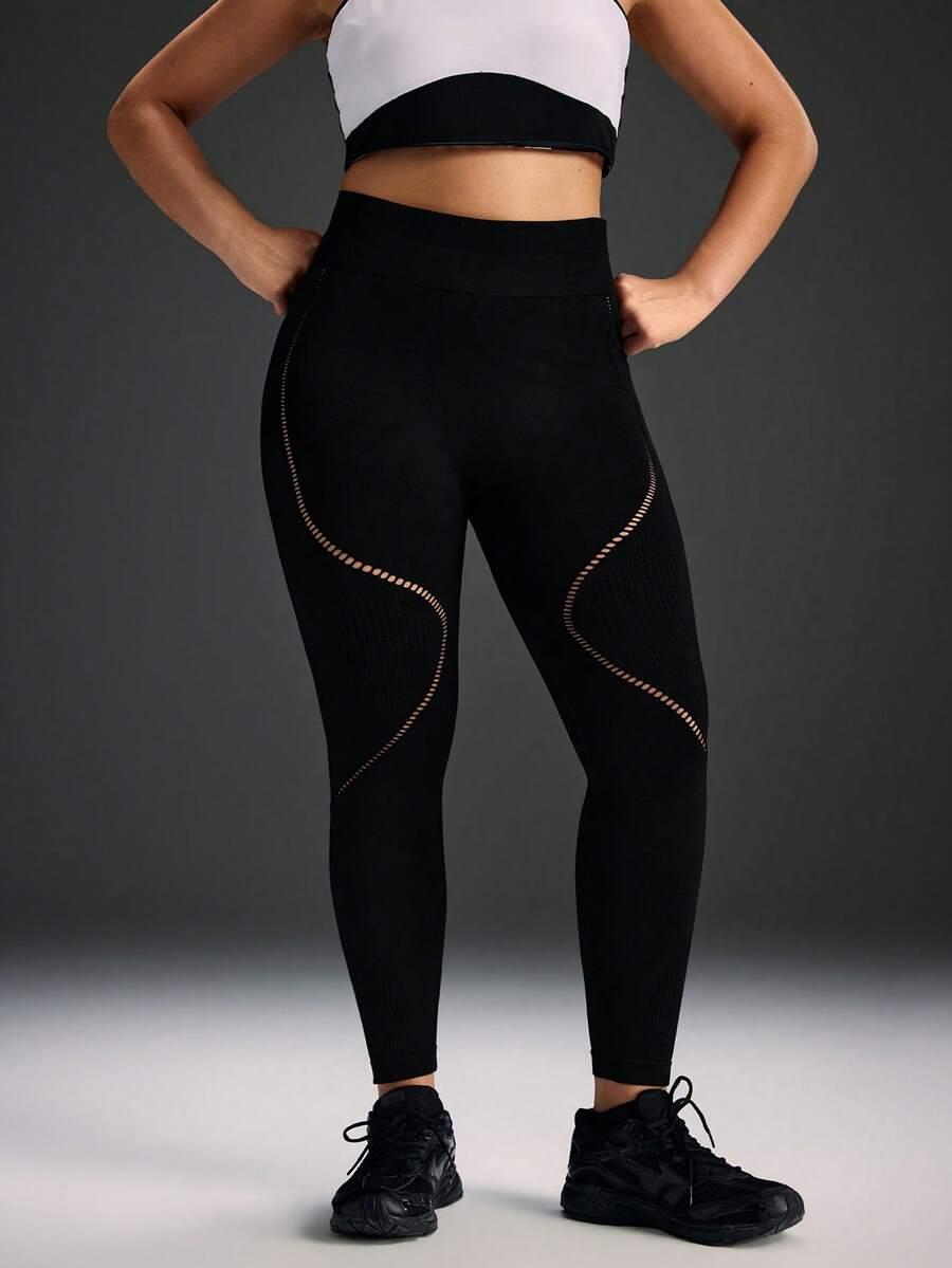 SHEIN CZARNE LEGGINSY WYSOKI STAN S06__46