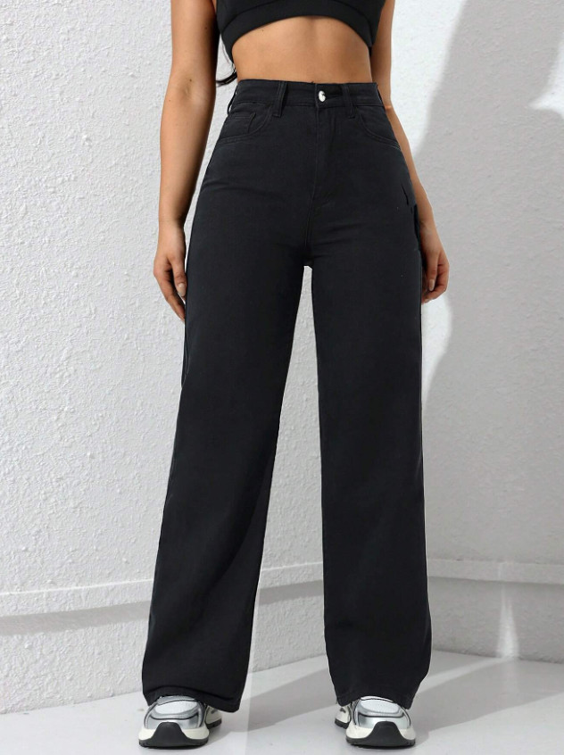 DAZY CZARNE SPODNIE JEANS PROSTE NOGAWKI S06__L