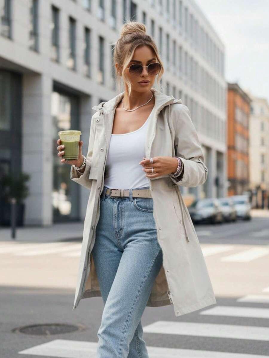 SHEIN BEŻOWA KURTKA ZAMEK S06__XXL