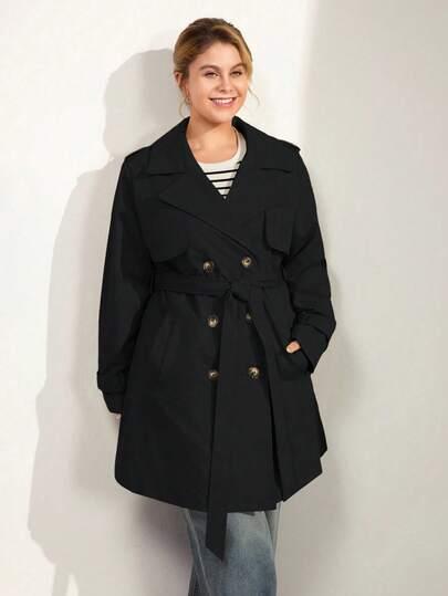 SHEIN CZARNY PŁASZCZ GUZIKI W01__52