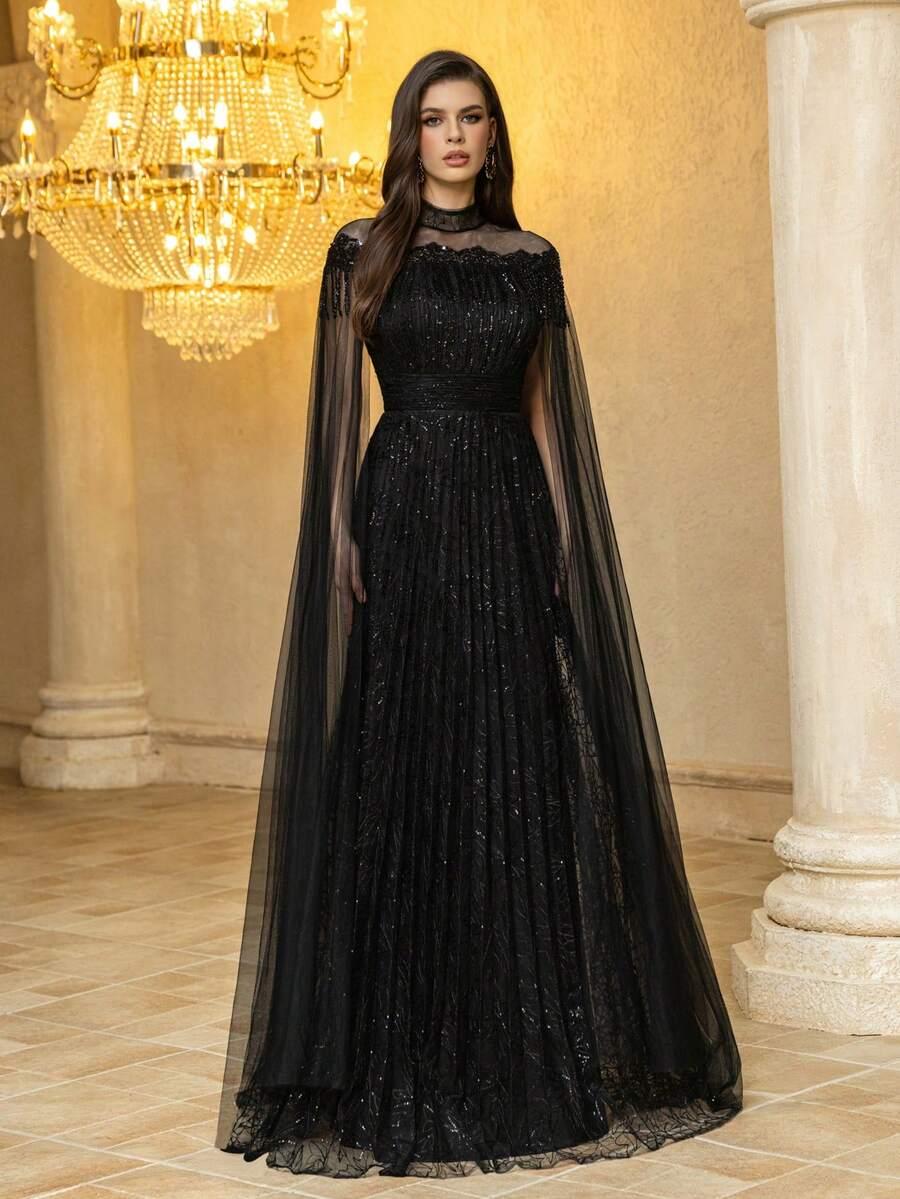 UNITHORSE CZARNA MAXI SUKIENKA S06__XXL