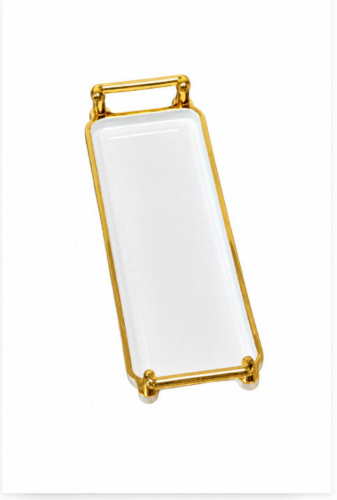 SHEIN DEKORACYJNA BIAŁA TACA S07__31X9CM