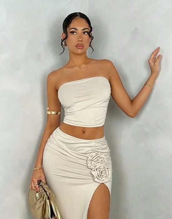SHEIN BEŻOWY TOP ODKRYTE RAMIONA S09__M