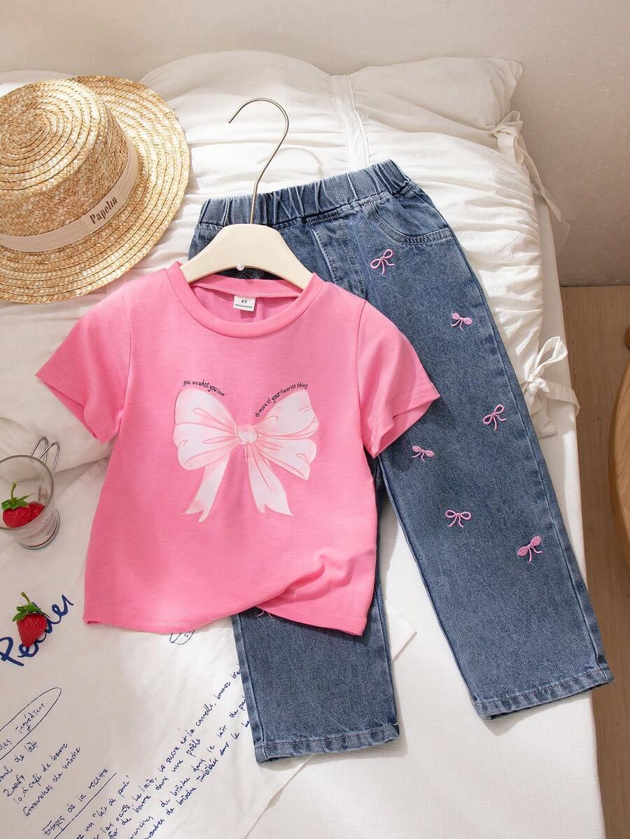 SHEIN DWUCZĘŚCIOWY KOMPLET SPODNIE BLUZKA S06__104-110