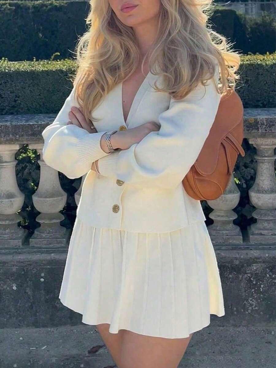 SHEIN SWETER SPÓDNICA KOMPLET S06__M