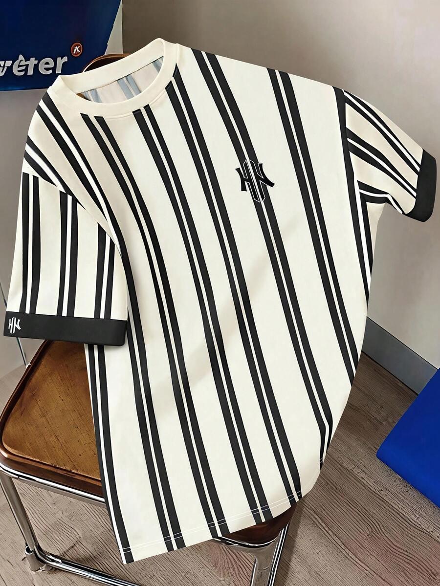 SHEIN T-SHIRT WZÓR PASKI S06__160/166