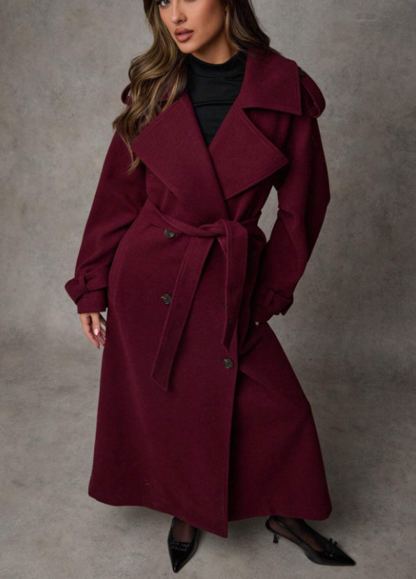 SHEIN BORDOWY PŁASZCZ GUZIKI W01__XS